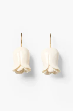 Tearful Rose Earrings White