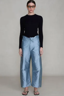 Techno Taffeta Barrel Pant Bath Blue