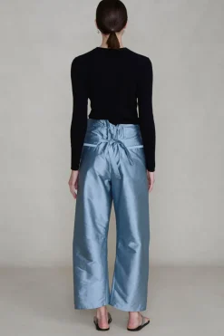Techno Taffeta Barrel Pant Bath Blue