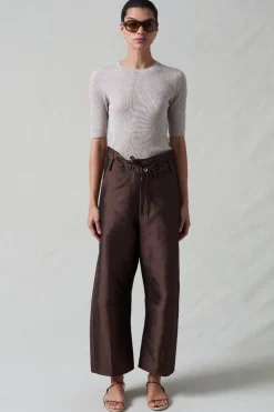 Techno Taffeta Barrel Pant Chocolate