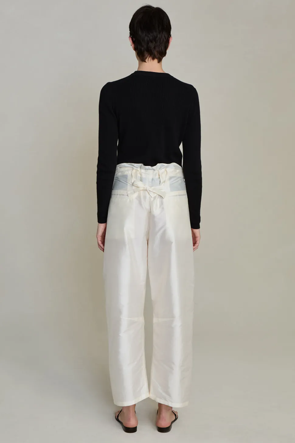 Techno Taffeta Barrel Pant Pearl