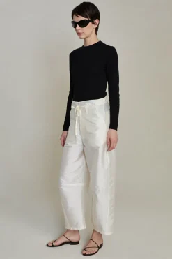 Techno Taffeta Barrel Pant Pearl