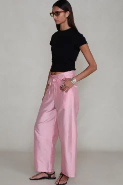 Techno Taffeta Barrel Pant Rose