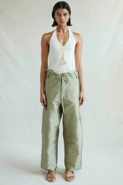 Techno Taffeta Barrel Pant Sage