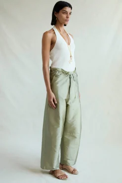 Techno Taffeta Barrel Pant Sage