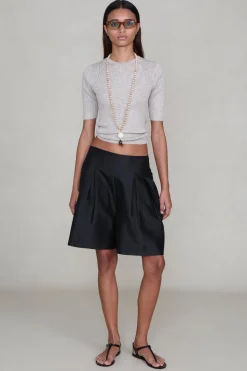 Techno Taffeta Long Shorts Black