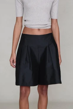 Techno Taffeta Long Shorts Black