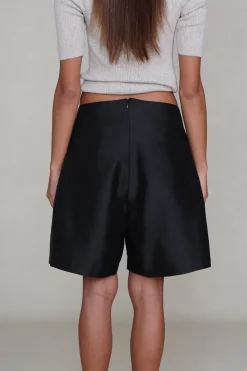 Techno Taffeta Long Shorts Black