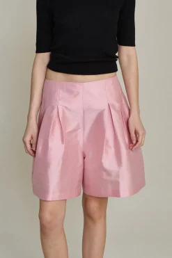 Techno Taffeta Long Shorts Rose
