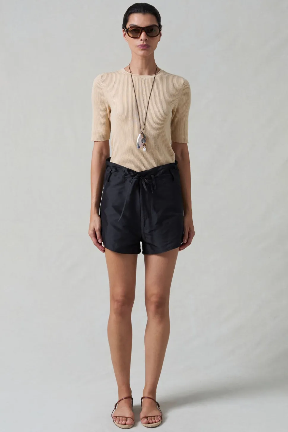Techno Taffeta Shorts Black