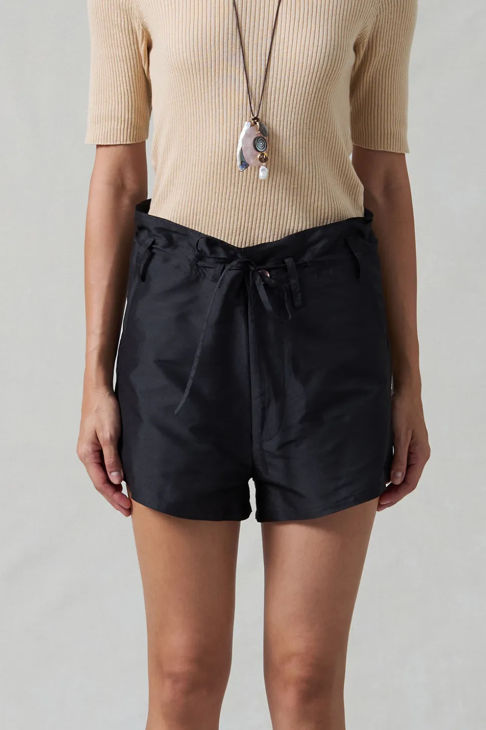 Techno Taffeta Shorts Black