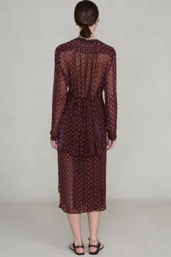 Tethered Button Up Shirt Plum
