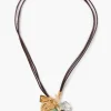Traveler Leather Charm Necklace Turquoise