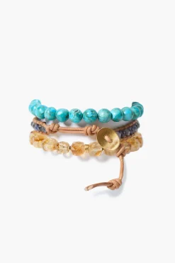Trinity Bracelet Set Turquoise