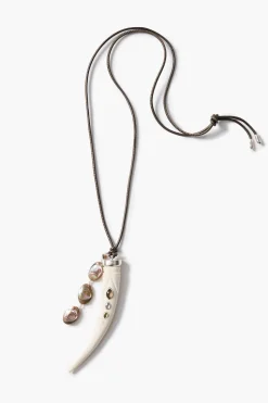Tusk Charm Necklace Abalone