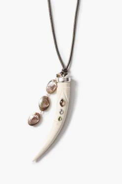 Tusk Charm Necklace Abalone