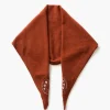Wool Cashmere Embroidered Bandana Red Clay