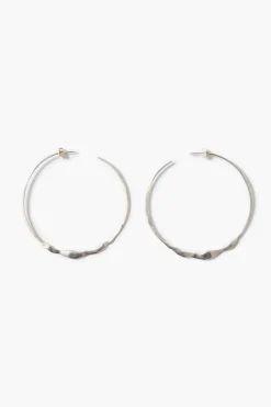 XL Crescent Hoop Earrings Silver