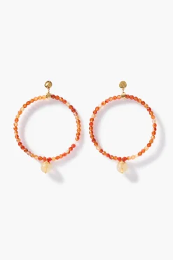 XL Tide Hoop Earrings Carnelian