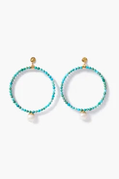 XL Tide Hoop Earrings Turquoise